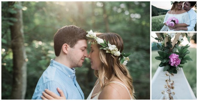 Engagement session with flowers